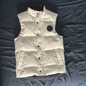 Canada Goose White Vest with Black Logo